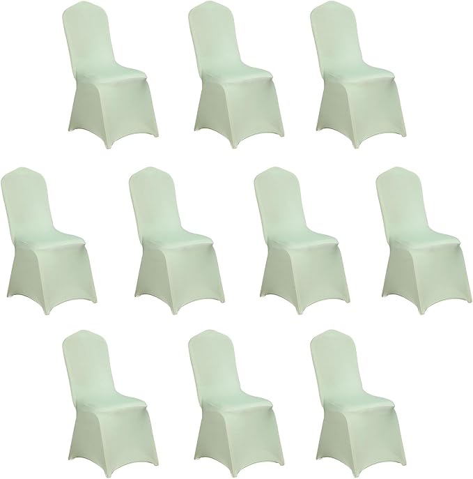 Efavormart 10 PCS Spandex Stretch Sage Green Chair Covers Universal Banquet Chair Covers for Party Dining with Foot Pockets Washable Wedding Chair Slip Covers for Outdoor - Image 9