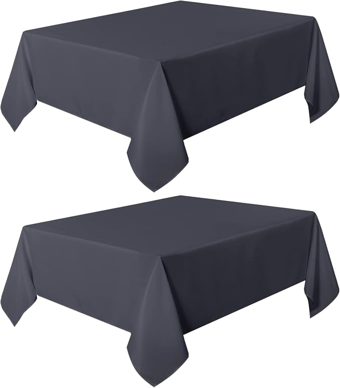 sancua 2 Pack Dark Grey Tablecloth 54x54 Inch Square Table Cloth | Stain and Wrinkle Resistant, Washable Polyester Table Cover for Dining Tables, Buffet Parties and Camping - Image 8