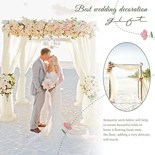 Showgeous Wedding Arch Draping Fabric Ivory Chiffon Fabric Drapes - Image 6