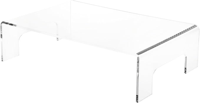 Plymor 4" H x 15" W x 10" D Clear Display Riser with Tray Handles (6 Pack) | 3/16" thick acrylic by Plymor