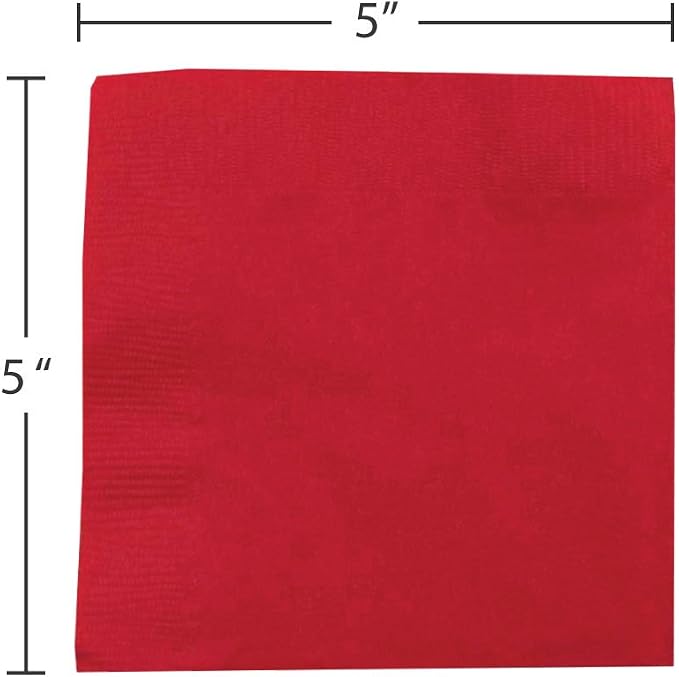 JAM PAPER Small Beverage Napkins - 5 x 5 - Red - 600/Box - Image 3