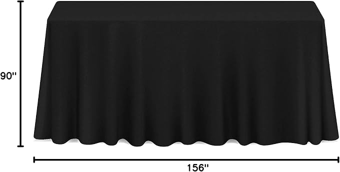 Lann's Linens 10 Pack 90 x 156 Inch Rectangular Tablecloth, Washable Polyester Fabric Table Cloth for Dining Tables, Restaurants, Weddings - Black - Image 8