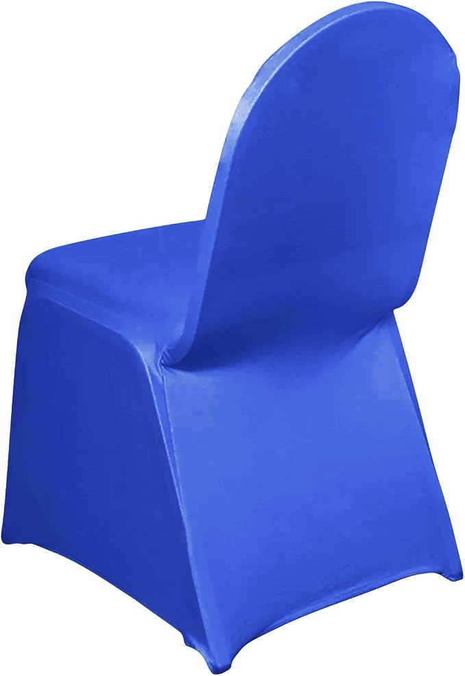 Efavormart Spandex Stretch Royal Blue Chair Covers 50 PCS Universal Banquet Chair Covers for Party Dining with Foot Pockets Washable Wedding Chair Slip Covers for Outdoor - Image 9