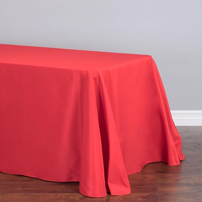 LinenTablecloth 90 x 156-Inch Rectangular Polyester Tablecloth Red - Image 7