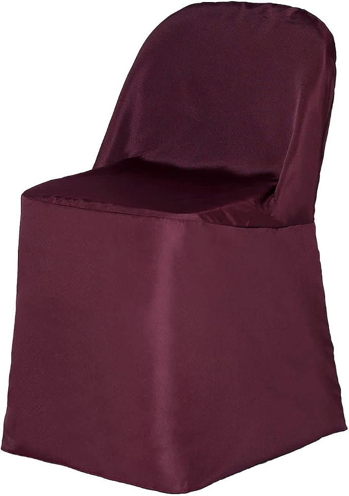 Tableclothsfactory 20PCS Burgundy Linen Polyester Folding Chair Cover Dinning Chair Slipcover for Wedding Party Event Banquet Catering - Image 8