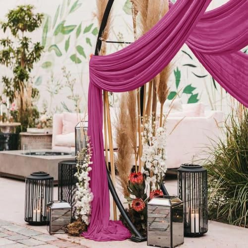 Wedding Arch Draping Fabric 30'' x 18FT Sheer Chiffon Arch Drape Backdrop - Image 6