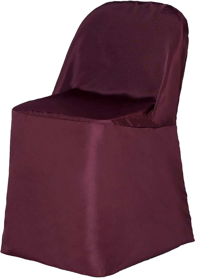 Efavormart 5 PCS Burgundy Linen Polyester Folding Chair Covers for Dining Chairs Party Wedding Banquet Outdoor Event Catering Slipcovers - Image 9