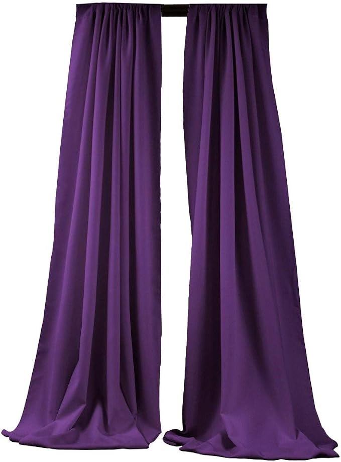 Polyester Poplin Backdrop Drape Curtain Panel with 4" Rod Pocket (Purple, 5 Feet Wide x 20 Feet High 2 Panels) by Unknown