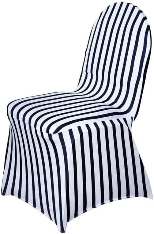 Efavormart 50 PCS Black and White Striped Stretchy Spandex Fitted Banquet Chair Covers for Party Dining Chairs Wedding Banquet Outdoor Event Catering Slip Covers - Image 9