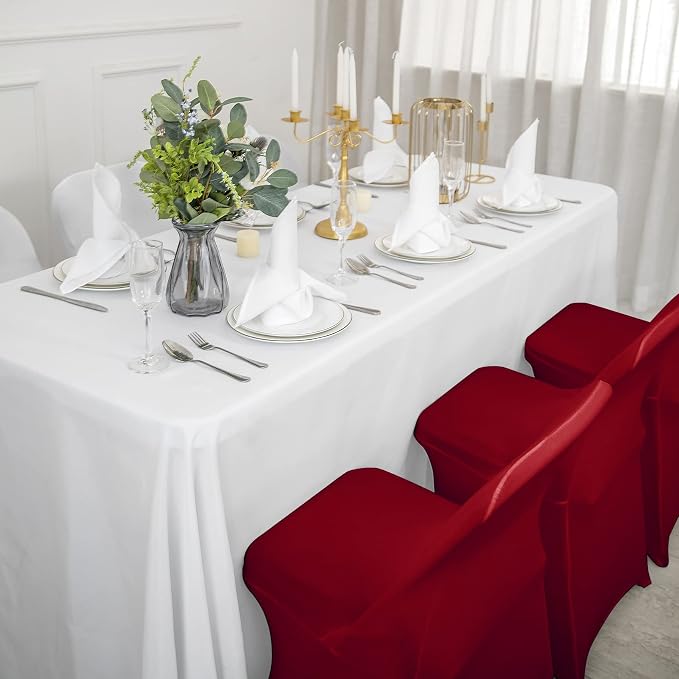 Ascoza 6 Pack Red Spandex Folding Chair Covers in Stretch Washable Fabric for Wedding, Party,Holidays,Celebration and Other Special Events - Image 7