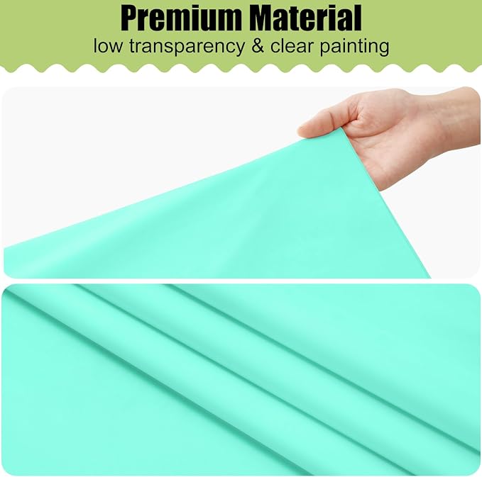 Smiry Disposable Table Cloth - 15 Pack, 54 x 108 Inch Waterproof Rectangle Tablecloths for Parties, Decorative Plastic Table Cover, Leakproof & Sturdy, Mint Green - Image 8