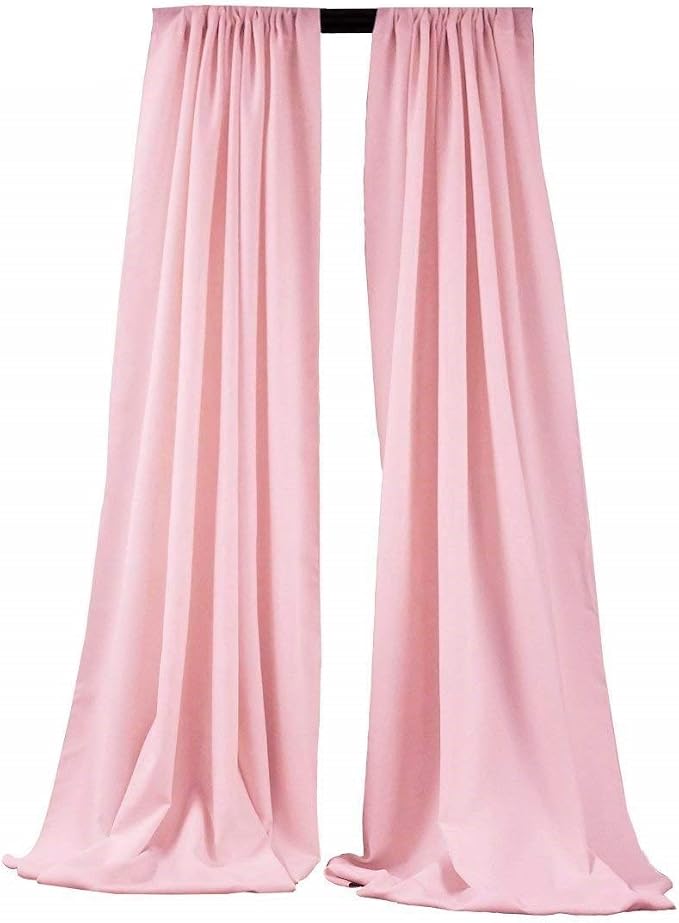 Polyester Poplin Backdrop Drape Curtain Panel with 4" Rod Pocket (Light Pink, 5 Feet Wide x 10 Feet High 2 Panels) by Unknown