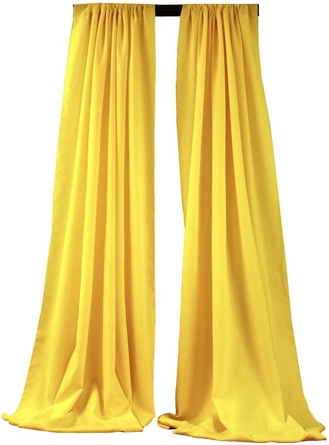 Polyester Poplin Backdrop Drape Curtain Panel with 4" Rod Pocket (Yellow, 5 Feet Wide x 9 Feet High 2 Panels) by Unknown