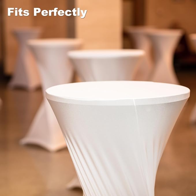 uxcell 8 Pcs 32x43 Inch Highboy Spandex Cocktail Table Covers, Fitted Stretch Cocktail Tablecloth, Fitted Tablecloth for Folding Table, Blue - Image 7