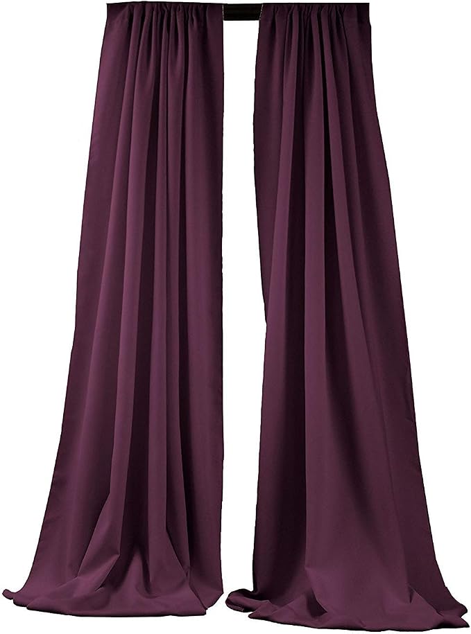 Polyester Poplin Backdrop Drape Curtain Panel with 4" Rod Pocket (Eggplant, 10 Feet Wide x 9 Feet High Seamless) by Unknown