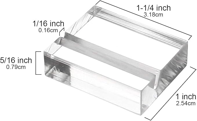 OnFireGuy 24 1.25-in Clear Acrylic Place Card Holder Display Stands | 1.25x1x0.3125in. 45-degree slot, 1/16in thick. Fits wedding cards & labels. Indoor. - Image 5