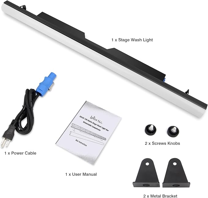 36LEDs Stage Wash Light Bar: 120W RGBW 4IN1 DMX Light Bar - with Detachable Diffuser Cover - 41 Static Colors & 56 Show - Pixel & Beam Effect Uplight for Event DJ Party Music Show Band Performance