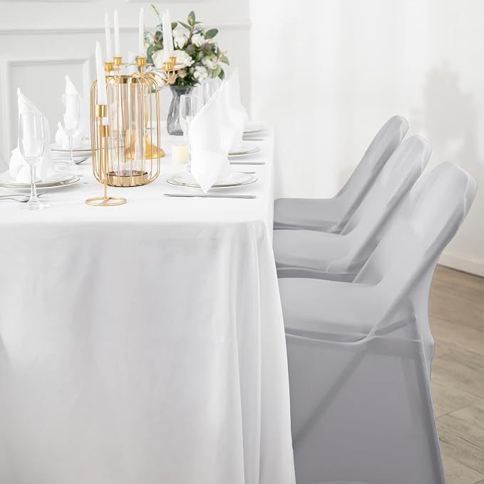 Spandex Chair Cover, 25PCS - Removable, Washable, Stretch Chair Covers for Living Room, Party, Banquet, Wedding, Hotel (Silver) - Image 7