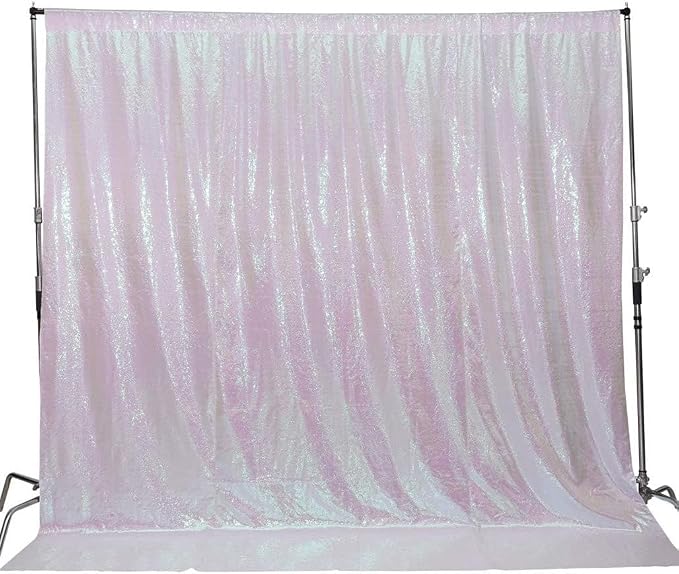 Juya Delight 6FT X 8FT Non-Transparent Sequin Photography Backdrop for Birthday Party Wedding Decoration (Iridescent) - Image 7