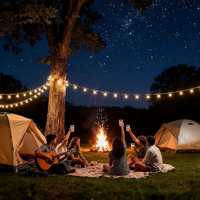 Outdoor String Lights with 20 Shatterproof Patio Deals S14 Vintage Edison Bulbs,2700K Dimmable Outdoor Lights,IP65 Waterproof LED String Lights for Outside, Patio Lights