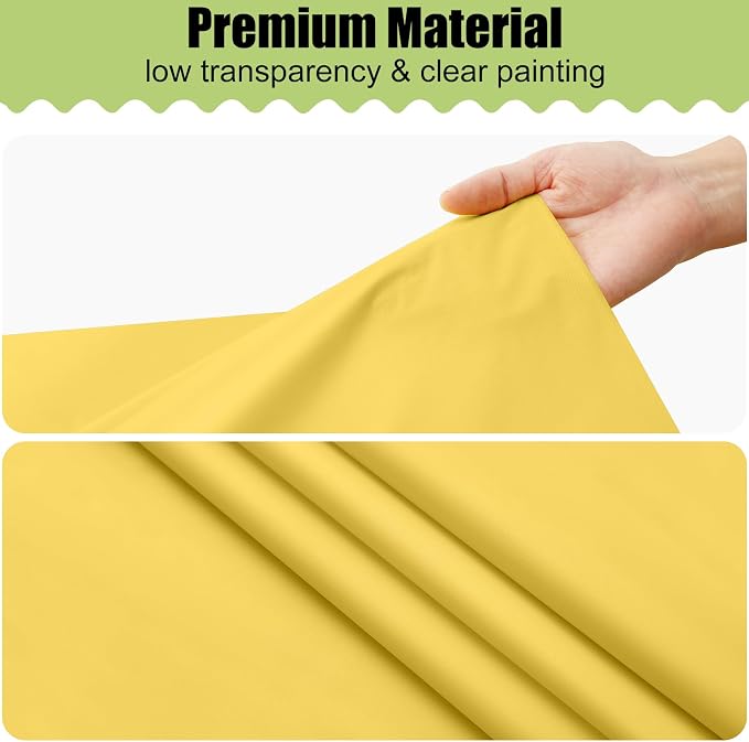 Smiry Disposable Table Cloth - 6 Pack, 54 x 108 Inch Waterproof Rectangle Tablecloths for Parties, Decorative Plastic Table Cover, Leakproof & Sturdy, Yellow - Image 8