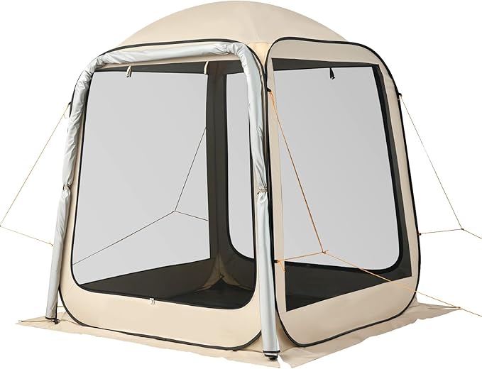 SUV Tailgate Tent VEVOR, 6 x 6 ft Pop-Up Screen House Canopy for 4–6 Person, Portable Screened Shelter with Carry Bag, for Car Camping, Backyard, Patio, Outdoor Activities