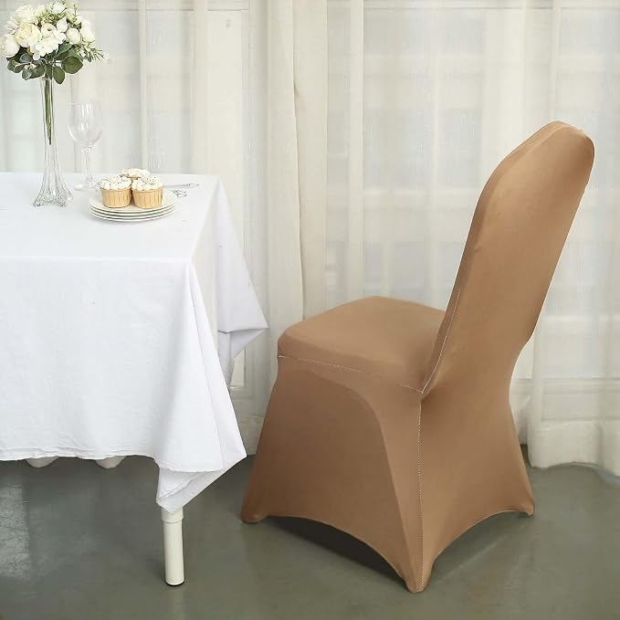 Tableclothsfactory Taupe Stretchy Spandex Fitted Banquet Chair Cover Dinning Event Slipcover for Wedding Party Banquet Catering - Image 9