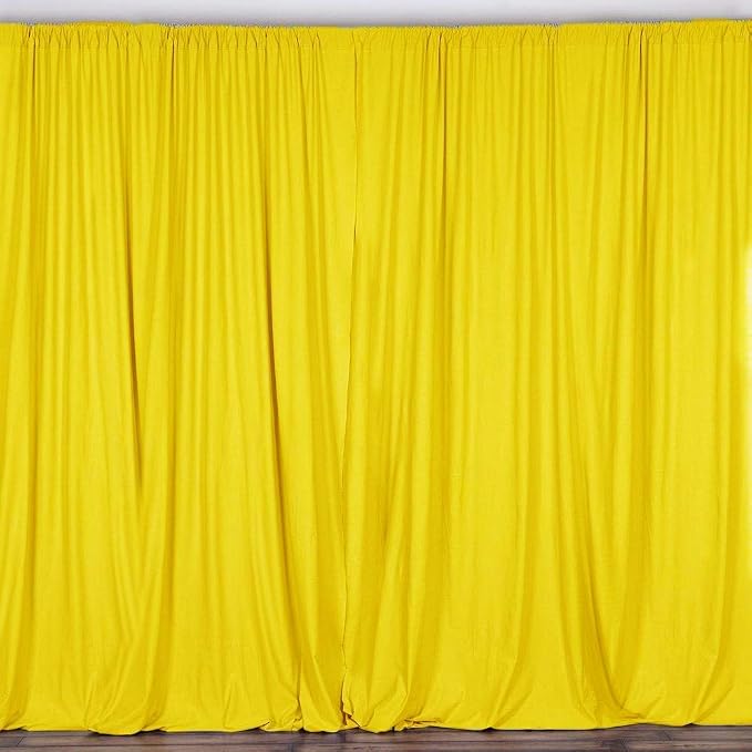 Polyester Poplin Backdrop Drape Curtain Panel with 4" Rod Pocket (Yellow, 10 Feet Wide x 9 Feet High Seamless) by Unknown