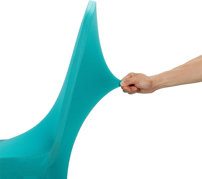 Peomeise Stretch Spandex Chair Cover for Wedding Party Dining Banquet Event (Turquoise, 12) - Image 6