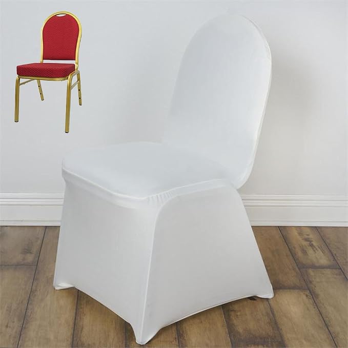 Tableclothsfactory 30 PCS Ivory Stretchy Spandex Fitted Banquet Chair Cover Dinning Event Slipcover for Wedding Party Banquet Catering - Image 3