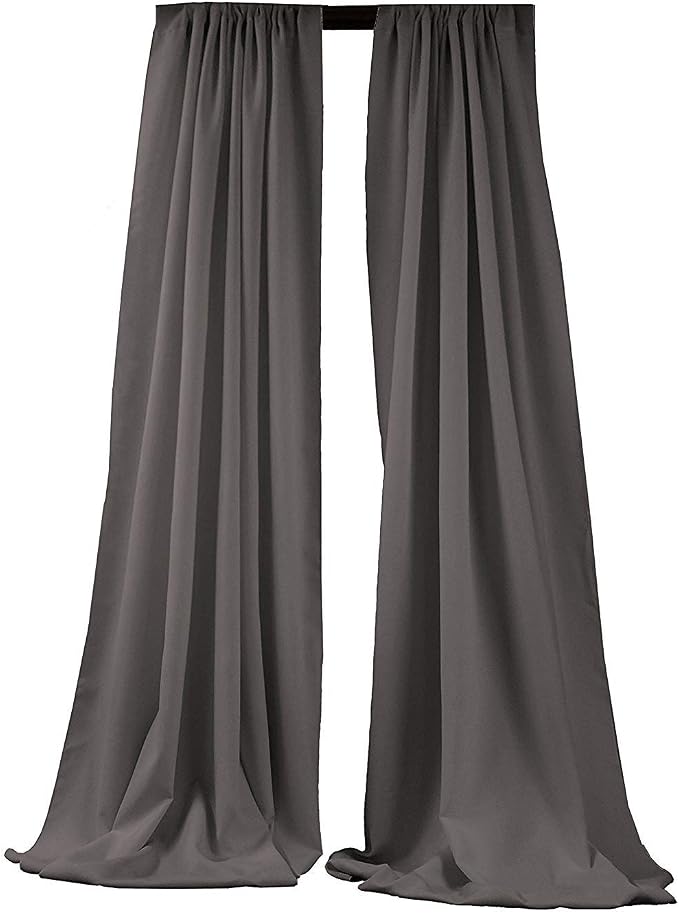Polyester Poplin Backdrop Drape Curtain Panel with 4" Rod Pocket (Charcoal, 5 Feet Wide x 15 Feet High 2 Panels) by Unknown