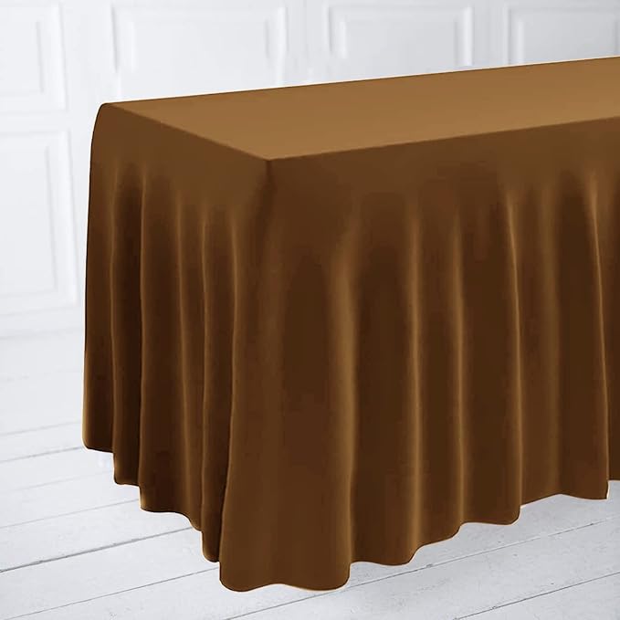 ManMengJi Table Cover and Skirts One-Piece for Folding Tables, 6FT Spandex Fitted Tablecloth with Ruffles Skirt for Weddings, Banquets, Parties, Vendors (Brown 2Pack) - Image 7