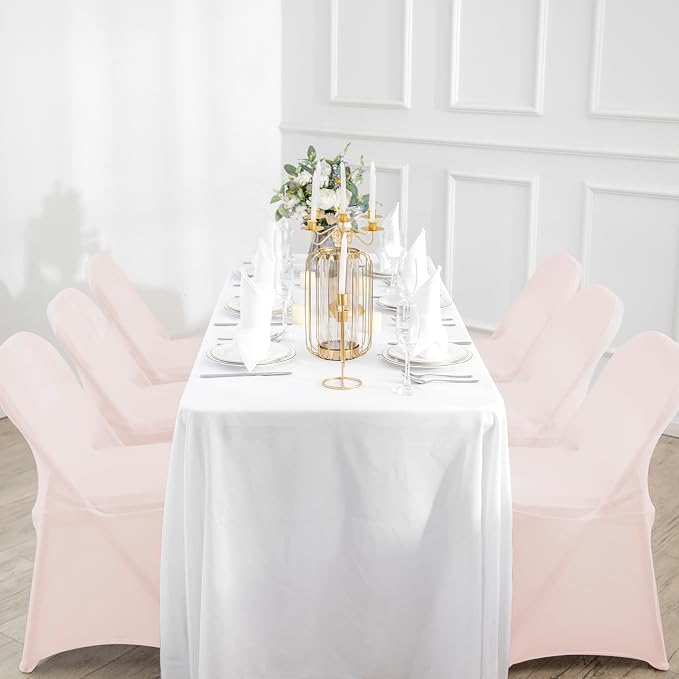 magalo 12 Pack Blush Pink Spandex Folding Waterproof Chair Cover, Stretch Chair Cover Protector for Wedding, Party, Dining Banquet and Other Special Events - Image 8