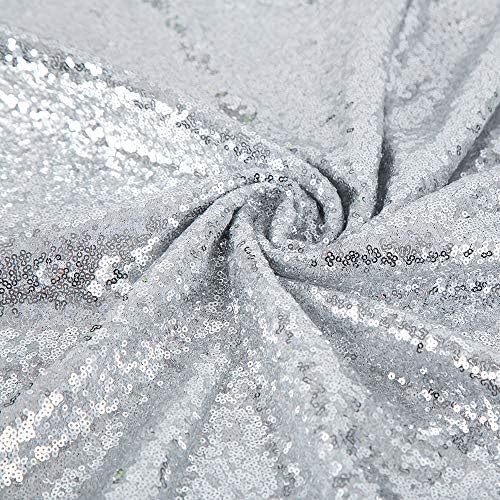 JYFLZQ Silver Sequin Tablecloth, Glitter Table Cover 50x80 Inch Rectangle - Image 6