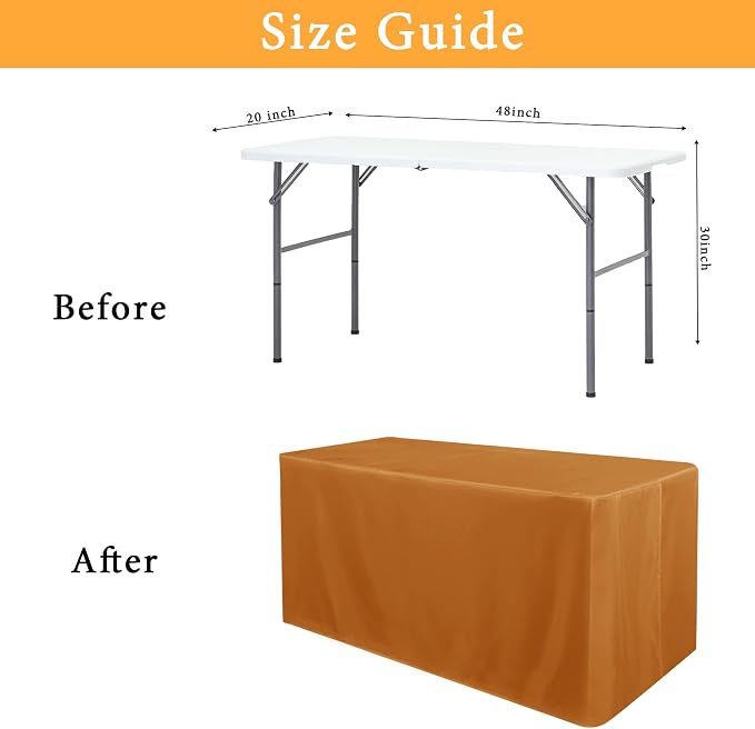 Obstal 2 Pack Table Clothes for 8 Foot Rectangle Tables, Bronze | Water Resistant Washable Fabric Polyester Rectangle Table Cover Protector for Wedding, Banquet and Trade Shows, 96x30 Inch - Image 7