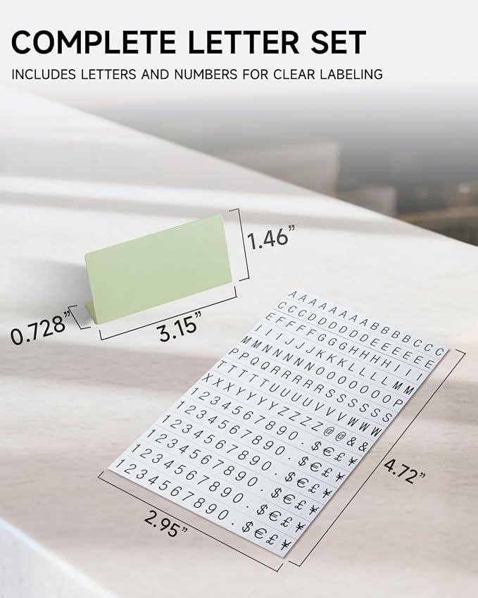 Mini Magnetic Letter Signs, Chalkboard-Style Food Display Labels for Bakery, Café, Dessert Counter – Reusable Kit with White Pen & Custom Letters (Green, 6 Metal Sign + 2 Magnetic Letter Sheet) - Image 6