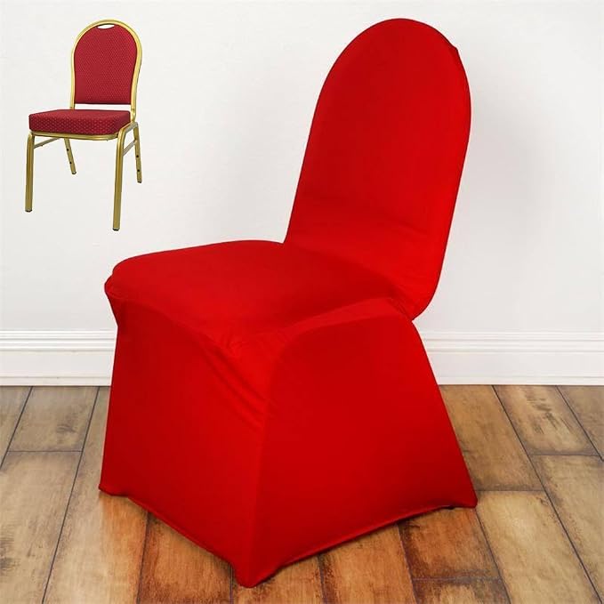 Tableclothsfactory 30 PCS Red Stretchy Spandex Fitted Banquet Chair Cover Dinning Event Slipcover for Wedding Party Banquet Catering - Image 3