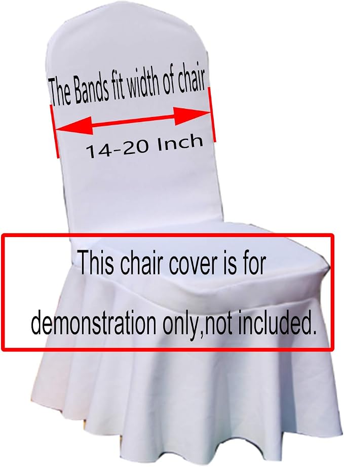 50PCS Stretch Chair Sashes Bows Elastic Chair Bands with Buckle Slider Sashes Bows for Wedding Hotel Banquet Birthday Party Decorations (50PCS, Black) - Image 6
