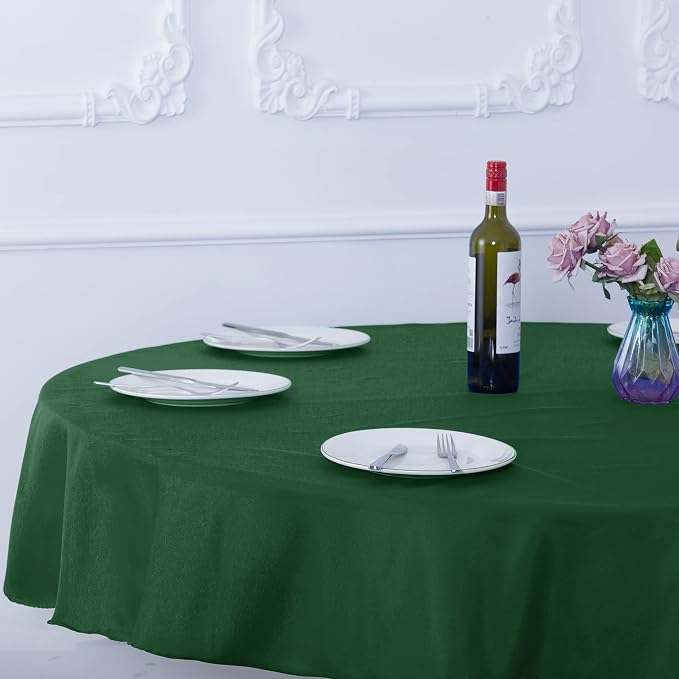Ascoza 2pack 90 Inch Hunter Round Tablecloth in Washable Polyester Fabric for Wedding/Banquet/Restaurant/Parties - Image 7