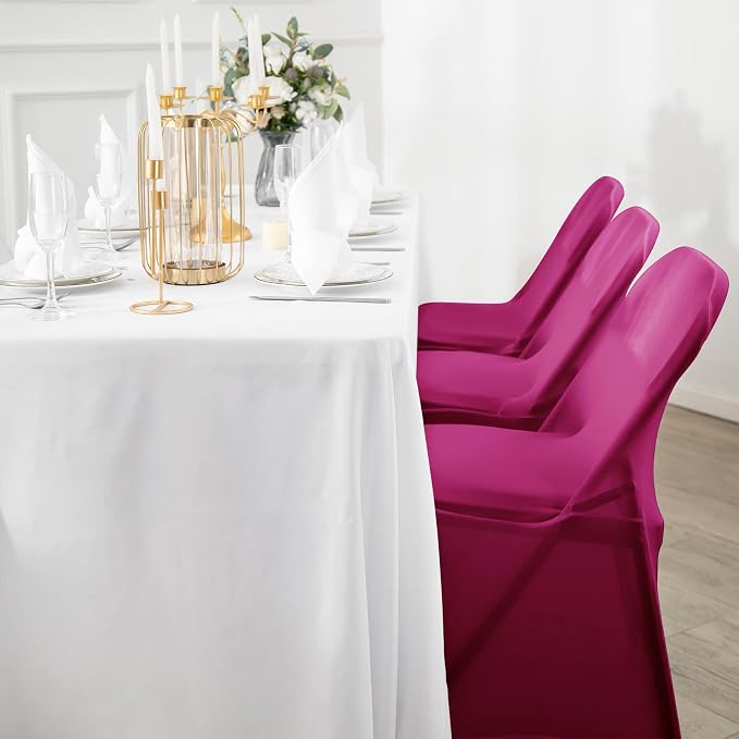 Spandex Chair Cover,25PCS,Living Room Folding Chair Covers,Removable Chair Covers Washable Protector Stretch Chair Cover for Party, Banquet,Wedding Event,Hotel(Fuchsia) - Image 7
