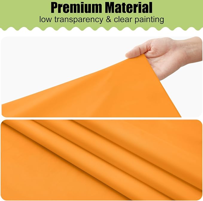 Smiry Disposable Table Cloth - 6 Pack, 54 x 72 Inch Waterproof Rectangle Tablecloths for Parties, Decorative Plastic Table Cover, Leakproof & Sturdy, Orange - Image 8