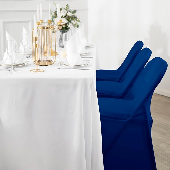 Spandex Chair Cover,25PCS,Living Room Folding Chair Covers,Removable Chair Covers Washable Protector Stretch Chair Cover for Party, Banquet,Wedding Event,Hotel(Classic Blue) - Image 7
