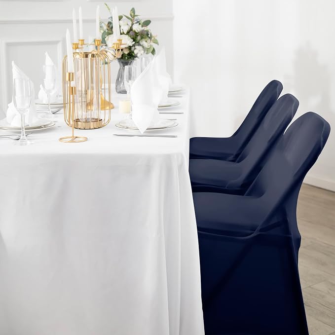 Spandex Chair Cover,25PCS,Living Room Folding Chair Covers,Removable Chair Covers Washable Protector Stretch Chair Cover for Party, Banquet,Wedding Event,Hotel(Navy) - Image 7