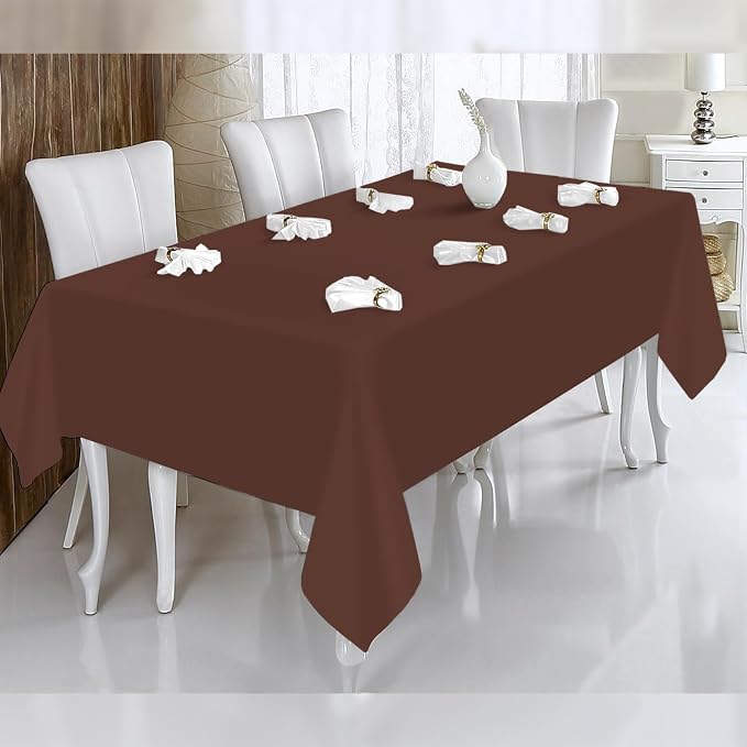 12 Pack Brown Tablecloths for Rectangle Tables Stain and Wrinkle Resistant Washable Polyester Tablecloth 60 x 102 Inch Table Cloth Rectangle Table 6 Foot Rectangle Table Cloth for Wedding Party - Image 7
