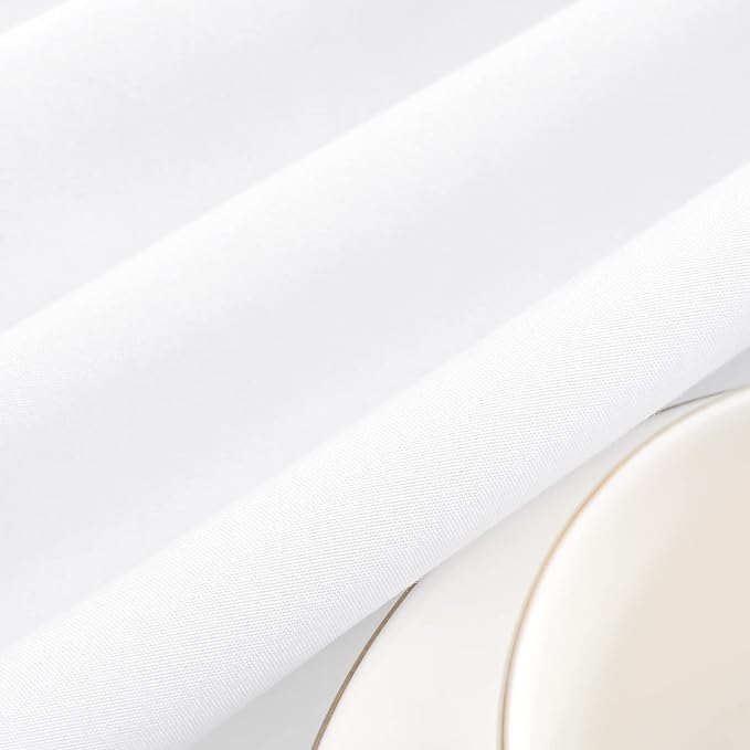 12 Pack White Round Tablecloths, 120 Inch Polyester Table Cloth - Image 8