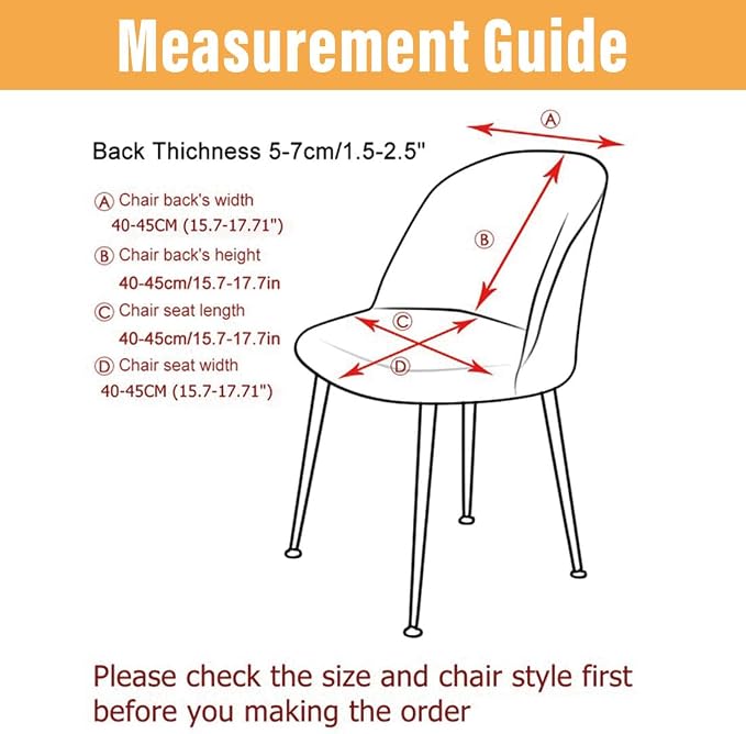 Dining Room Chair Covers Set of 6 Mid Century Modern Dining Chair Covers Curved Back Chair Cover Armless Chair Slipcovers for Kitchen,Office,Living Room, Beige - Image 7