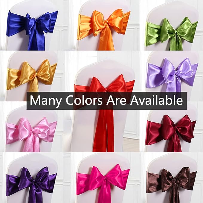Pack of 50 Satin Dusty Blue Chair Sashes for Wedding 7x108 Inch Chair Bows Ribbons Ties for Party Birthday Banquet Ceremony Baby Shower Event Decorations - Image 8