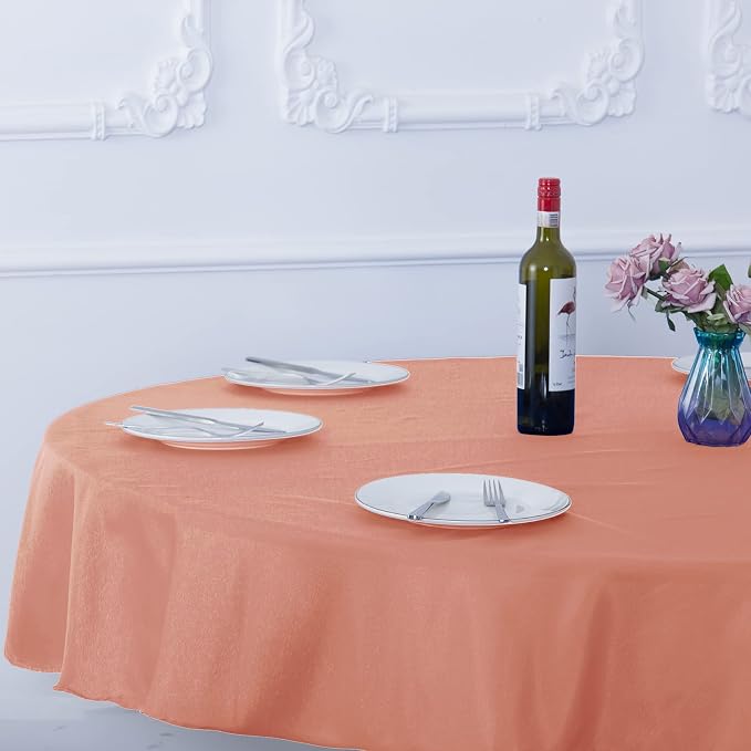 Ascoza 2pack 70 Inch Dusty Pink Round Tablecloth in Washable Polyester Fabric for Wedding/Banquet/Restaurant/Parties - Image 7