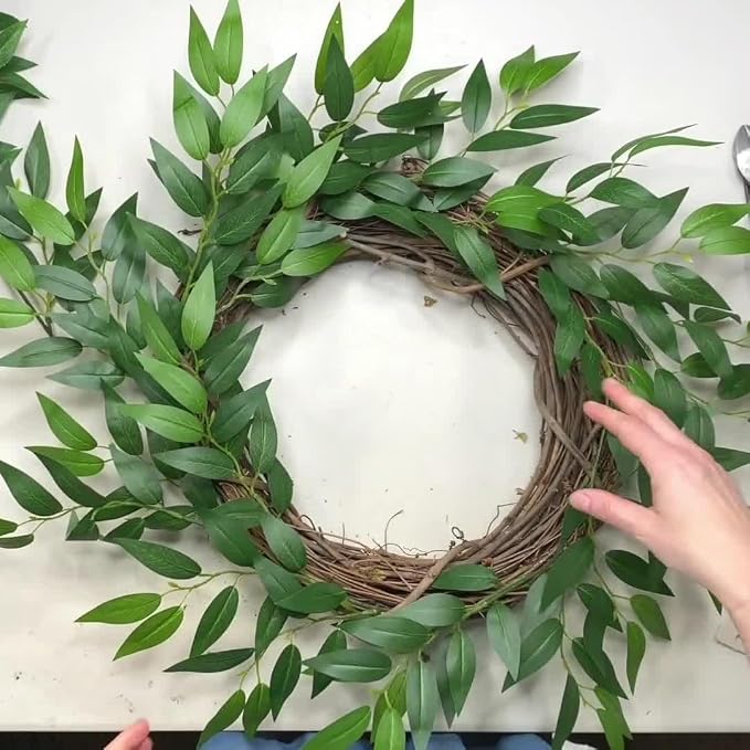 18Pcs Italian Ruscus Greenery Stems Artificial Silk Greenery Leaves Garland Vines Hanging Spray for DIY Wedding Arch Bouquet Filler Table Centerpieces Home Indoor Decor - Image 8