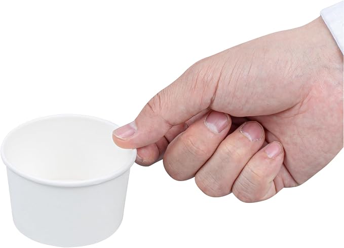 Restaurantware White 3 Count To Go Cup Disposable 3 x 3 x 1.8 Inches Paper Mini Cup Grease-Resistant Cup Recyclable Durable Design - Image 11